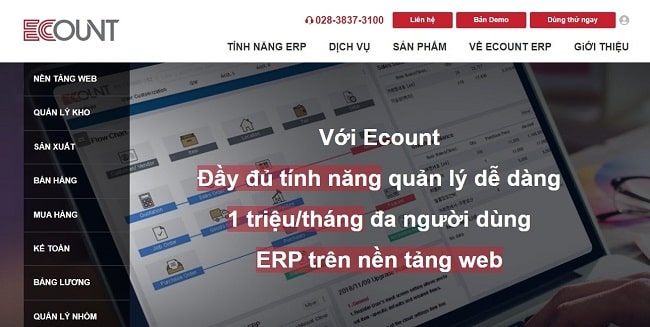 Phần mềm quản l&yacute; kinh doanh Ecount